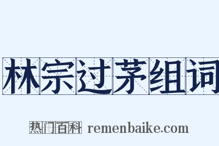 林宗过茅组词是什么意思的图片